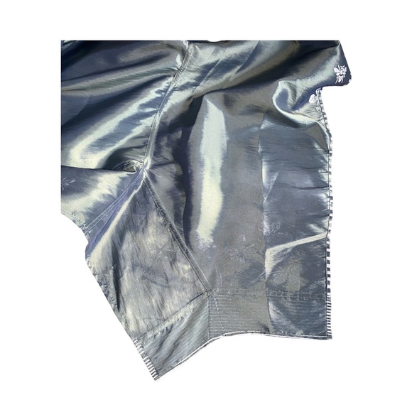 K Riley Custom Metallic Green-Grey/White Wearable Art Jacket Fits Sz S/M - Picture 10 of 11